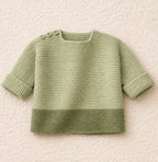 Beginner Garter Stitch sweater  Knitting Pattern – Button Shoulder, 4ply