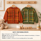 Childs - Girls stripped Cardigan knitting pattern in DK (8Ply) Round neck drop sleeved size 20"- 30" chest Knitting Pattern