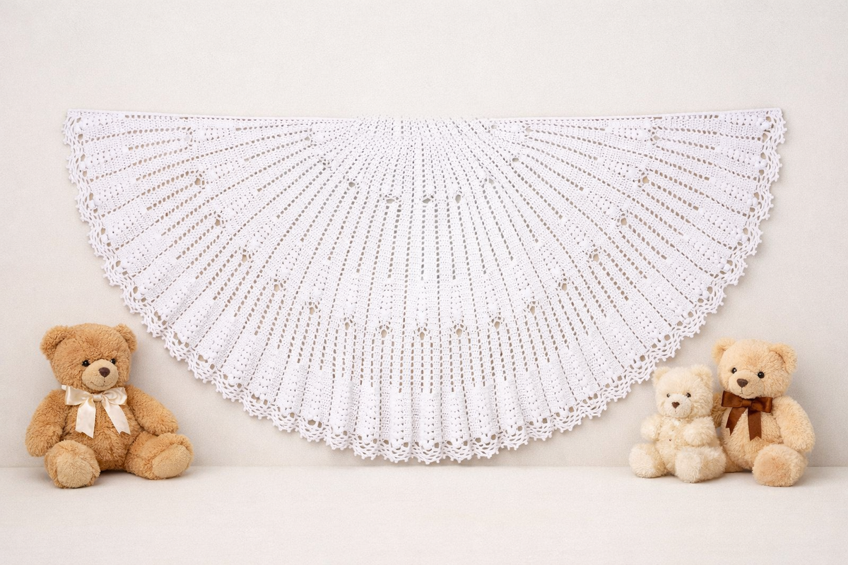 Vintage Circular Crochet Baby Shawl Pattern (PDF Download)