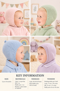 Baby Hats-Balaclava 4styles-Easy Knit Hats - up to 18 months DK 8 Ply 3 ply and fuzzy wuzzy yarn Knitting Pattern PDF download  ENGLISH PATTERN- 2 NEEDLES