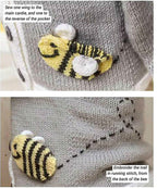 Baby & Toddler Bee Cardigan Knitting Pattern – DK – 0–3 Years – PDF