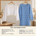 Simple Crochet Long & Cropped  Top-Sweaters-Tunic- Pullovers S-L Women's  Cotton DK (8 Ply) PDF Download Pattern Ladies