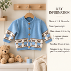 Baby Toddler Teddy Bear Motif Cardigan & Bootees 6 months - 2 years ~ Sports Weight Knitting Pattern pdf instant download