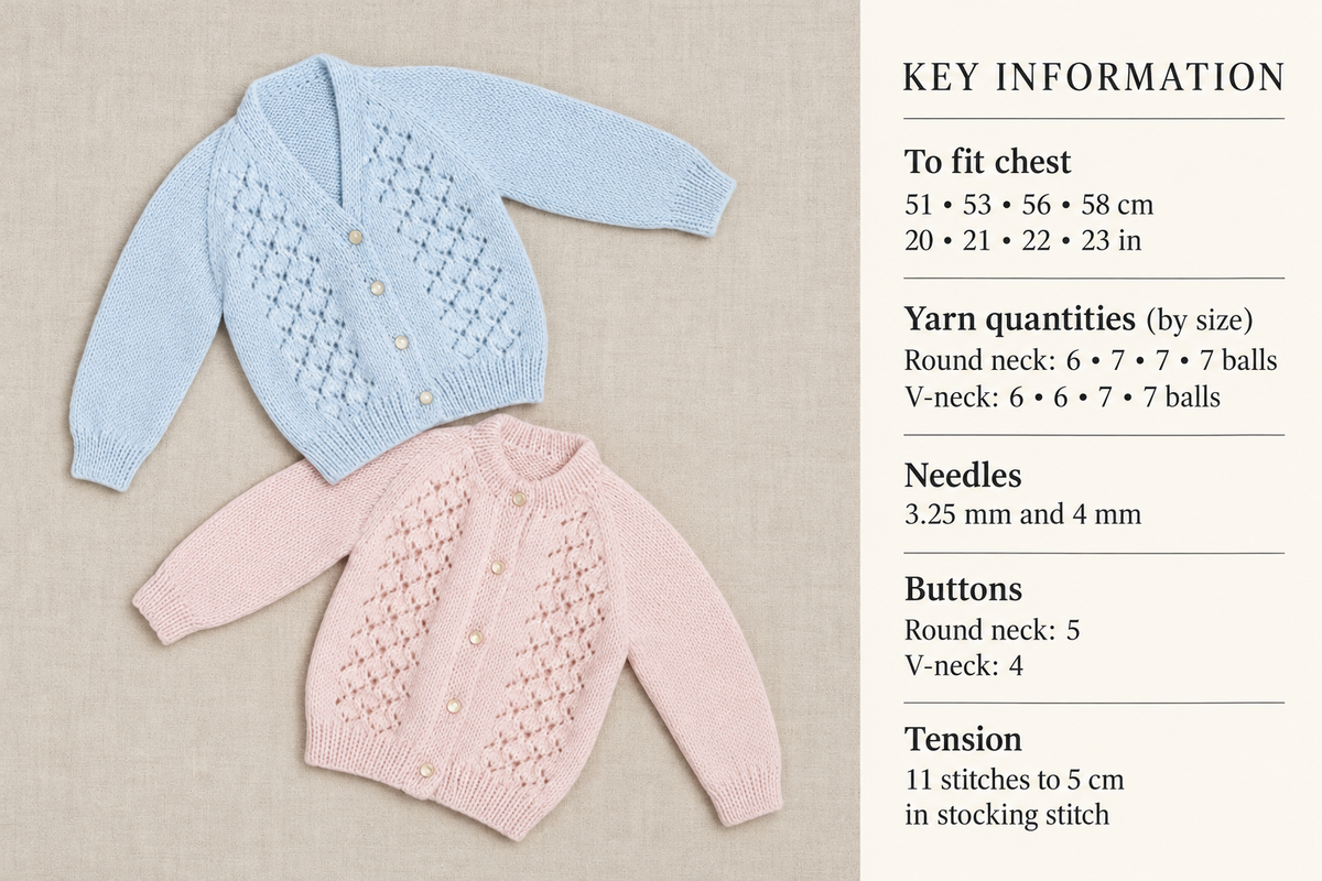 Baby Toddler Knit Sweater Pattern: DK 8ply (20-26" chest)