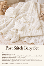 Baby Crochet Blanket Cardigan, cap & bootees in Sport weight yarn  Fits approx. 6 months Crochet Pattern PDF Instant Download
