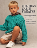 Boy's Oversize Round Neck Cable drop sleeved sweater Knitting Pattern DK (8PLY) yarn-fits chest 28-36" (4-12) years PDF download