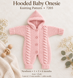 Baby Hooded Onesie Cable Garter Stitch All in One Jumpsuit (0 -6 mths)~ Aran 10 Ply Worsted Knitting Pattern PDF Download