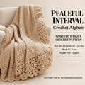 Victorian Crochet Afghan Blanket Bedspread Fancy Picot Edging 46" x 60" Worsted Aran Wool 10 Ply Crochet Pattern PDF Instant Download