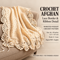 Victorian Lace Pineapple Cluster Afghan Blanket -Vintage Crochet Pattern Worsted Weight 10 ply- Crochet pattern download PDF- 46" x 58"