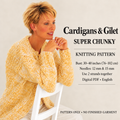 Easy Womens Round Neck Cardigans-2 styles & Chunky zipped gilet 30"-40" Super Chunky 14 Ply Knitting Pattern PDF download quick knit