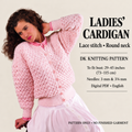 Woman's Lacey vintage Cardigan - round Neck with drop sleeves- DK (8PLY) 29 - 45" Download PDF Knitting Pattern- Vintage knits
