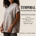 Womens Easy Loose fit Round Neck Top -Cap Sleeves-Slipover Sweater Vest  42"-58"Aran 10 Ply Worsted Wool Knitting Pattern PDF download