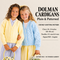 Older Girls Chunky V Neck Lace or Plain Knit Cardigans  26" - 34" Chunky-Bulky 12ply Yarn-Knitting Pattern PDF Download