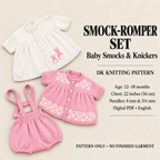 Baby Vintage Romper set 2 Cardigan  patterned or Rabbit design- Knitting pattern DK-8 ply- Boys Girls- 12-18 Months 22" Download PDF
