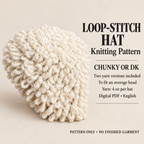 Woman's Vintage loop stitch hat In Dk/ Chunky wool Knitting pattern