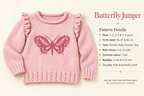 Butterfly Jumper Knitting Pattern | Ages 1–4 Years | PDF