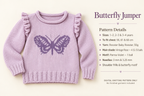 Butterfly Jumper Knitting Pattern | Ages 1–4 Years | PDF