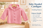 Baby Hooded Cardigan Knitting Pattern | Ages 0–24 Months
