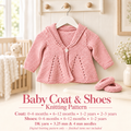 Baby Coat & Shoes DK Knitting Pattern – PDF – Ages 0–3 Years