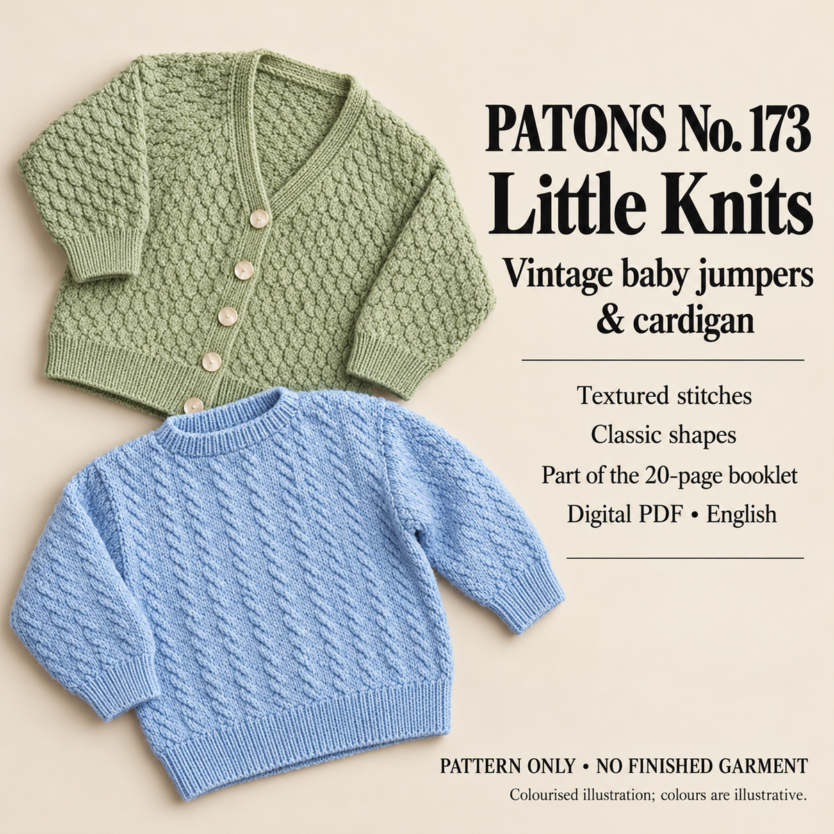 Vintage Baby Layette Book, 20 pages to knit including baby shawl