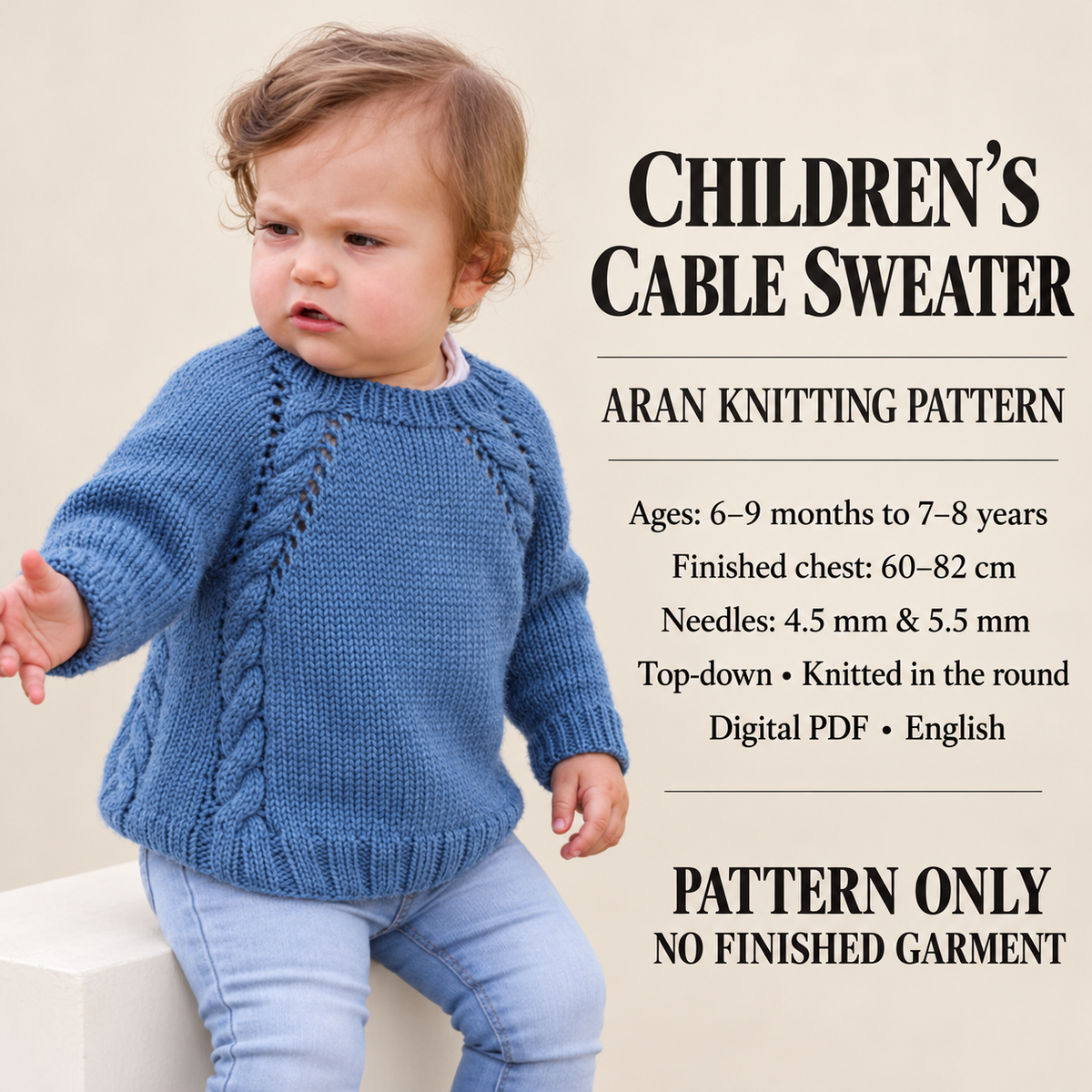 Top-down raglan sweater, knitted in the round drops Alaka Yarn
