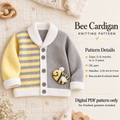 Baby & Toddler Bee Cardigan Knitting Pattern – DK – 0–3 Years – PDF
