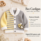 Baby & Toddler Bee Cardigan Knitting Pattern – DK – 0–3 Years – PDF