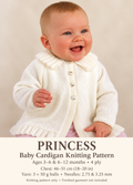 Princess Baby Cardigan Knitting Pattern – 4 Ply – Ages 3–12 Months – PDF