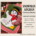 Crochet Christmas  Snowman Afghan Blanket- Seasonal-Novelty Crochet Pattern