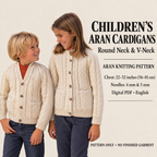 Classic Cable Aran Cardigans Knitting Pattern - Aran 10 ply worsted