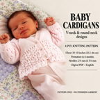 Easy Knit Babies & Toddlers Plain -Patterned-Cardigans 8ply- DK- light Worsted -Knitting Pattern- PDF-Digital Download 4 styles on 1 pattern (Copy)