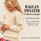 Children’s raglan sweater with stocking-stitch body and textured garter-stitch yoke