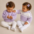 Easy Knit Babies & Toddlers Plain - Striped Fisherman's Rib Jumpers -Knitting Pattern- PDF- Digital Download