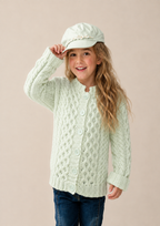 Girls chunky  Cable Cardigan- Jacket Turned up Cuffs  Drop sleeves 20 - 30 ins Chunky-Bulky wool- Download PDF Knitting Pattern-