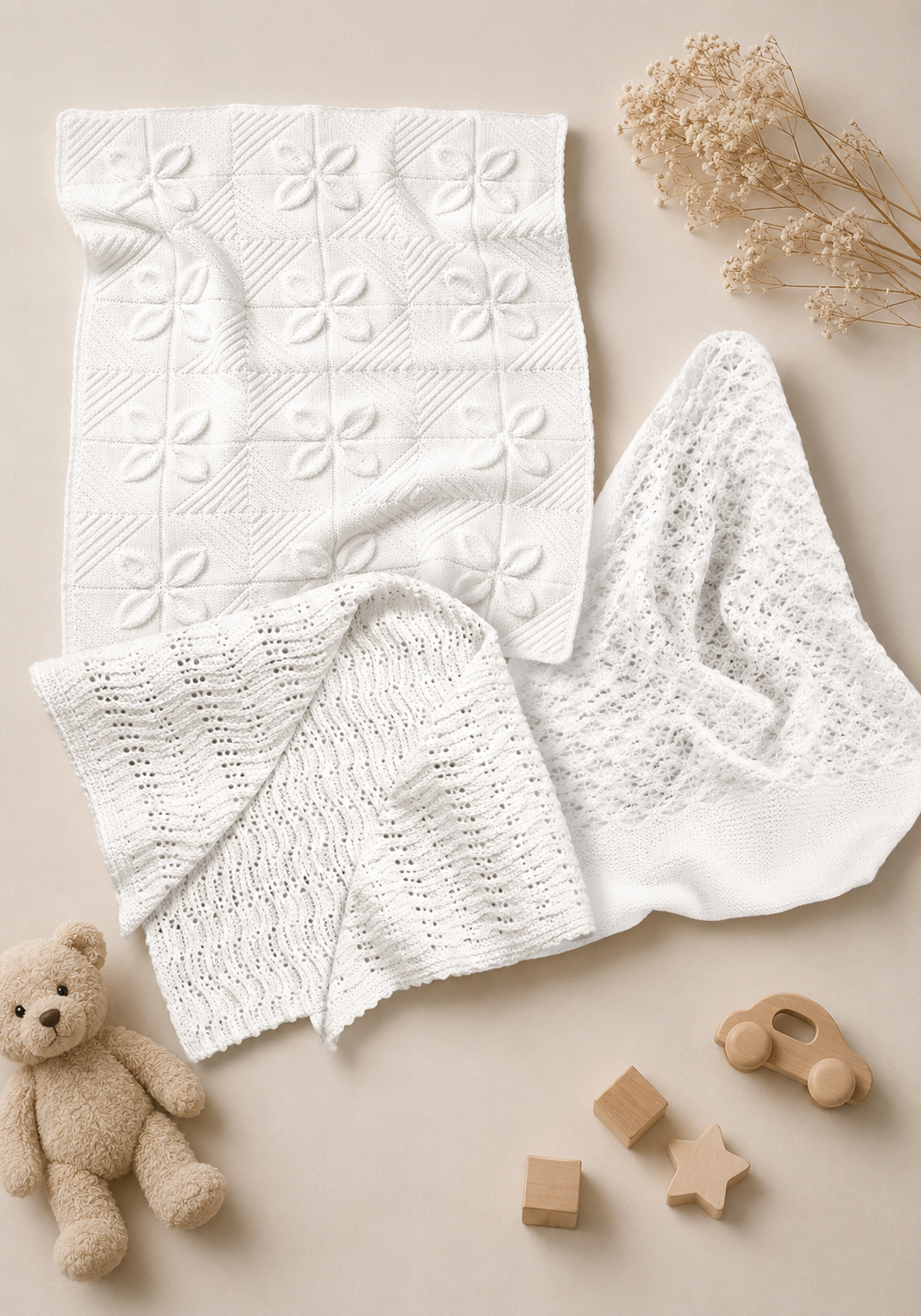 Vintage Pram &amp; Cot covers Knitting pattern *4 ply Fingering yarn needed* Knitting pattern