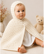 Girl's Baby Toddler Crochet  Hooded Cape  One size  4Ply Fingering  yarn Crochet Pattern PDF Instant Download