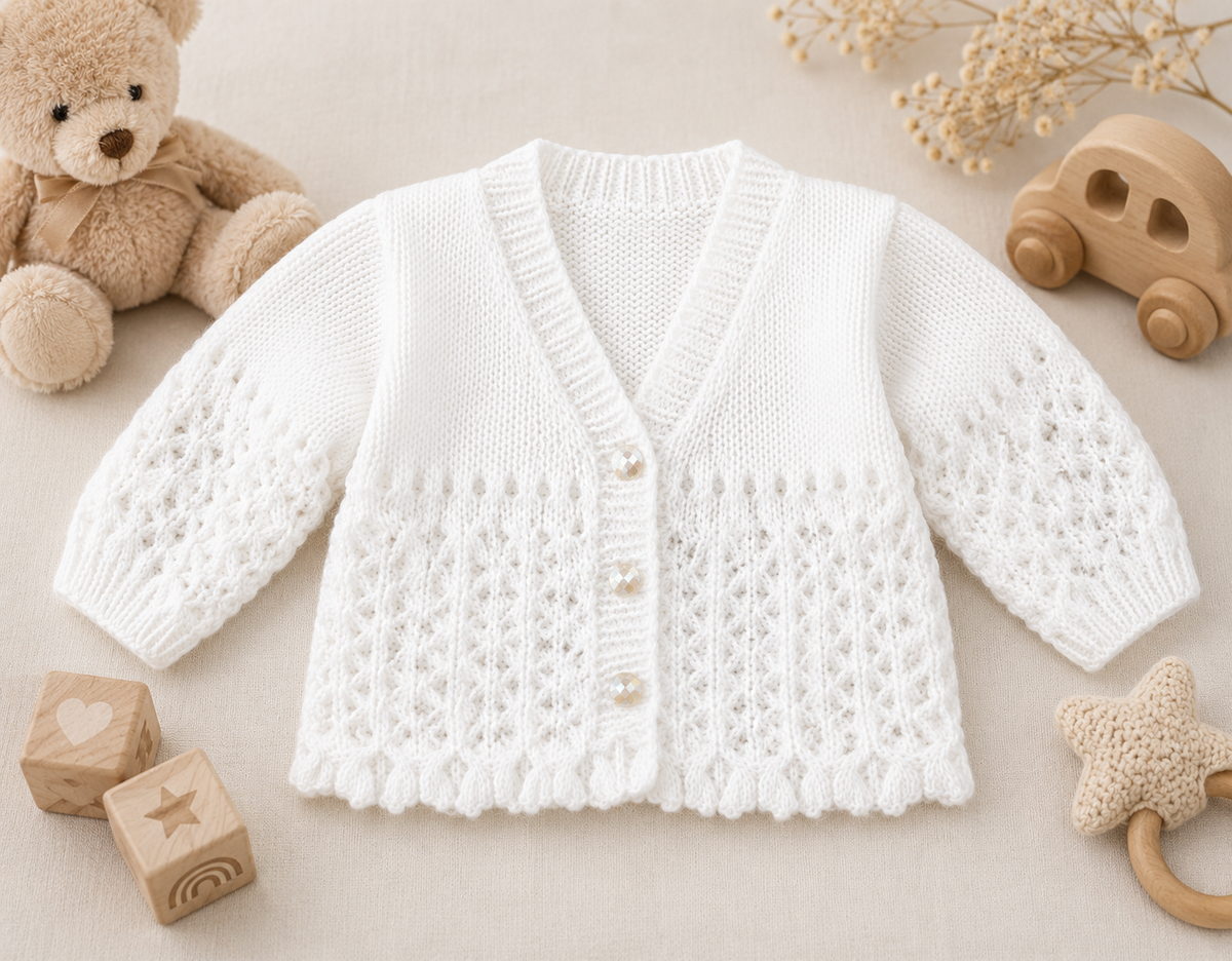 Easy Knit Babies & Toddlers Plain -Patterned-Cardigans 8ply- DK- light Worsted -Knitting Pattern- PDF-Digital Download 4 styles on 1 pattern (Copy)