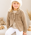 Childs Chunky Cable Cardigan with collar  Quick knit winter cardigan Chunky Bulky 12 ply wool  22-32" (2 - 13 yrs) Knitting pattern download