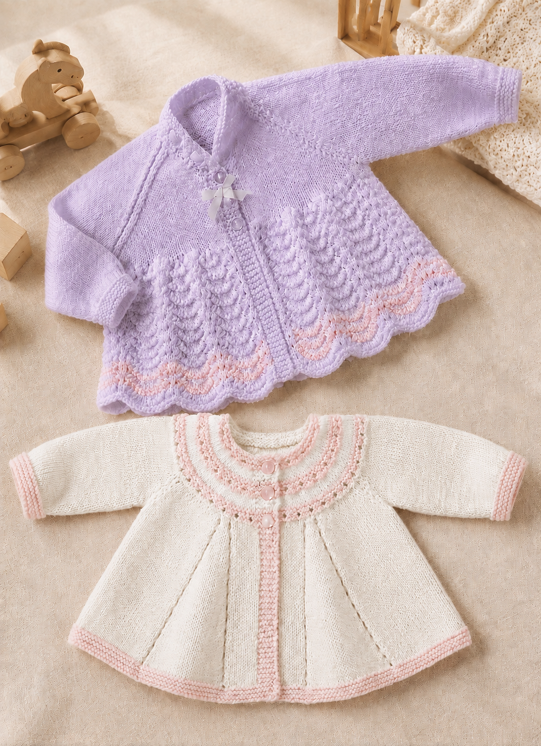 Vintage Baby Matinee Cardigans in 3ply (PDF Download)