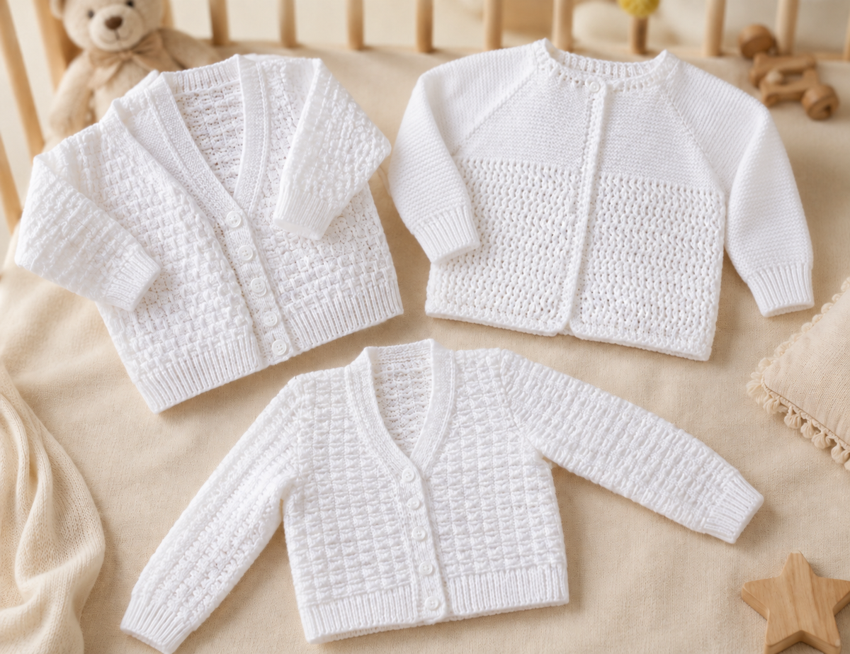 Vintage Baby Cardigans  3 styles in 3ply. (PDF Download) 3-18 month sizes