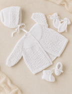 Vintage Baby Matinee Jacket- Dress Mitts Bonnet bootees in 4ply (PDF Download)