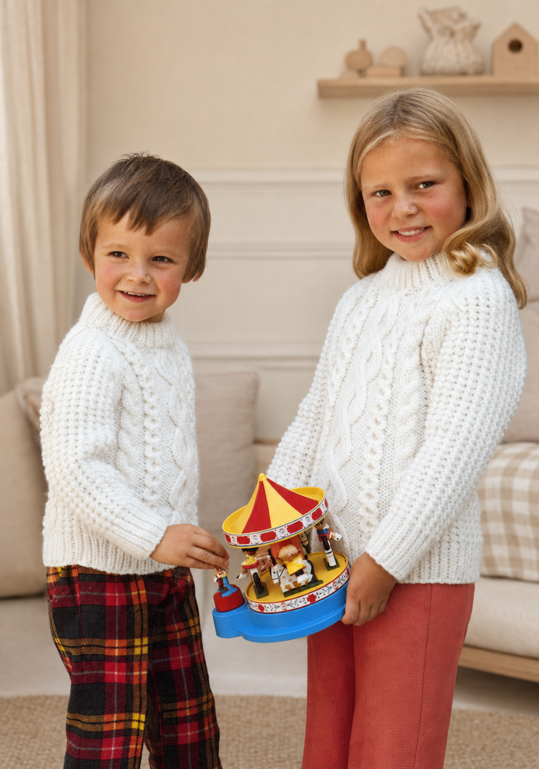 Cable Crew Neck Sweater~ Boys  in DK  wool-- Knitting pattern- (8ply)   Chest 22 - 30" Download PDF- Raglan Sleeves- Popular download (Copy)