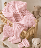 Baby Girl -boy Pram suit   16" - 18" ( 0- 12 months) dk 8 ply Knitting Pattern PDF