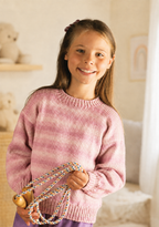 Childs stripped Sweater Knitting pattern in DK 8Ply  Round neck Jumper size 24"- 32" chest Knitting Pattern
