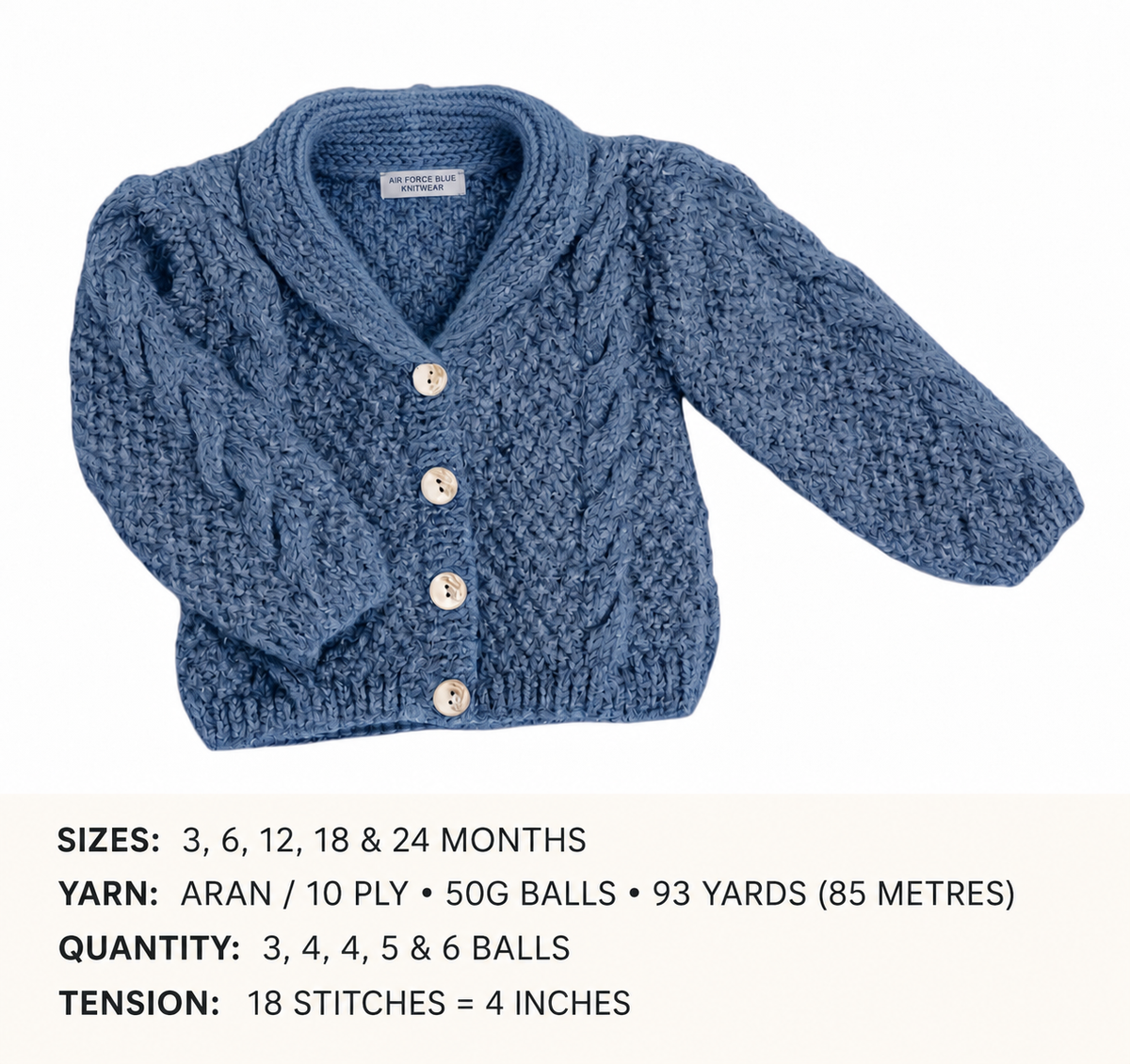 Child's Cable Cardigan-shawl collar Jacket Boy