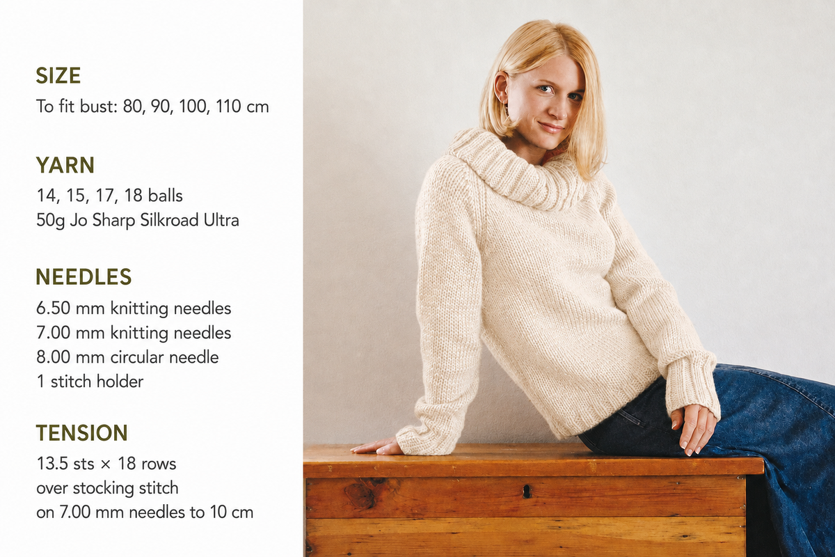 Woman's Chunky Raglan Sweater- Ribbed bands & fold over cowl collar- Chunky Bulky wool -80-110 cm chest