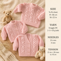 Baby Cable Heart cardigans & Jumper 3 styles in DK-Easy Knit- fits16 - 22" chest  Knitting pattern