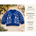 Christmas Baby- Reindeer Snowflake Cardigan- V neck drop sleeves  DK 8 PLY Light worsted knitting pattern   Fits Birth- 6 Years