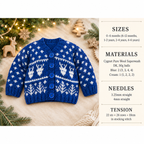 Christmas Baby- Reindeer Snowflake Cardigan- V neck drop sleeves  DK 8 PLY Light worsted knitting pattern   Fits Birth- 6 Years