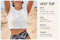 Womans Easy Crop Top- Vest with Crochet Hem - 28" - 38"  In DK 8 Ply Light Worsted wool- Knitting Pattern PDF  download Summer knitting